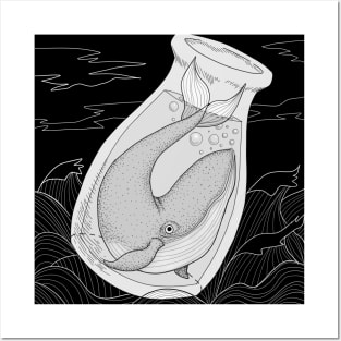 Whale in a bottle Posters and Art